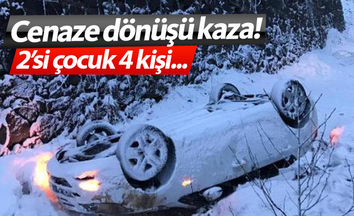 Cenaze dönüşünde kaza