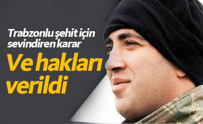 Trabzonlu astsubay, terör şehidi sayıldı