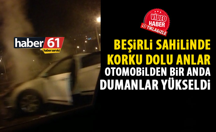Beşirli'de araç cayır cayır yandı! - VİDEO