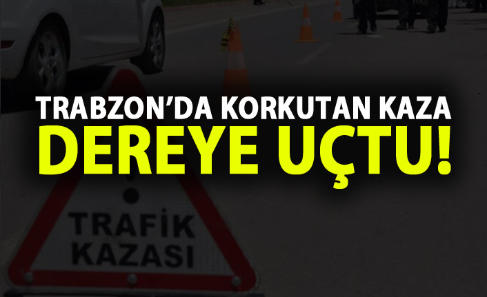 Trabzon’da korkutan kaza! Dereye uçtu
