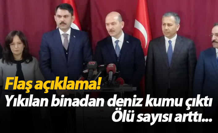 Yıkılan binanın betonunda deniz kumu tespit edildi