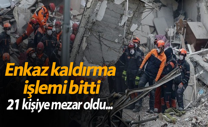 Enkaz kaldırma işlemi bitti