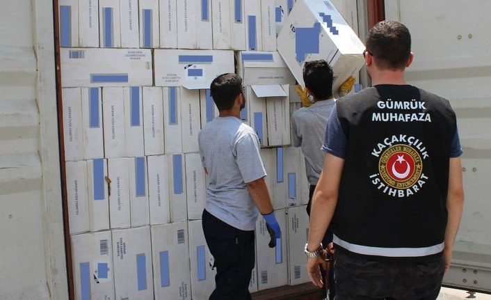 500 bin paket kaçak sigara ele geçirildi