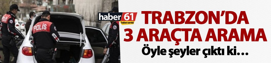 Trabzon’da 3 araçta arama - Her şey var