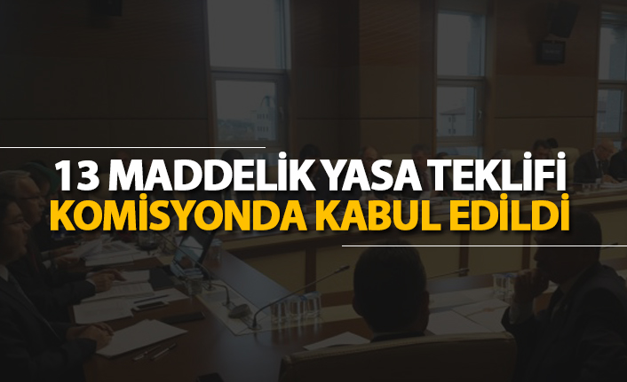 13 maddelik yasa teklifi komisyonda kabul edildi