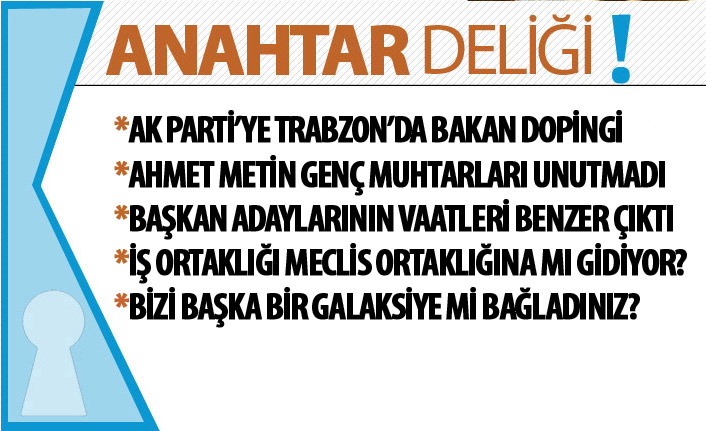 Anahtar Deliği: Trabzon’da AK Parti’ye Bakan Desteği: Peş Peşe Ziyaretler