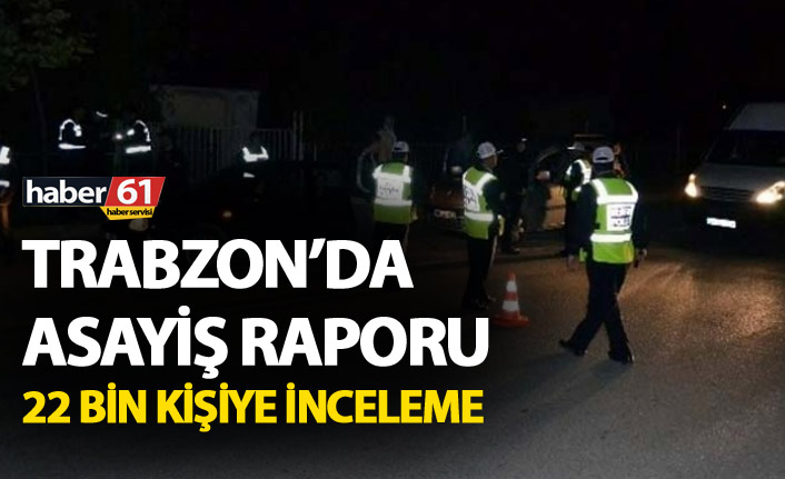 Trabzon’da asayiş raporu - 22 bin kişiye inceleme