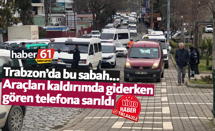 Trabzon'da dolmuş bozuldu trafik kaldırımdan aktı