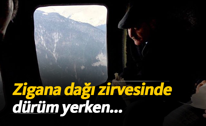 Zigana dağı zirvesinde dürüm yerken...