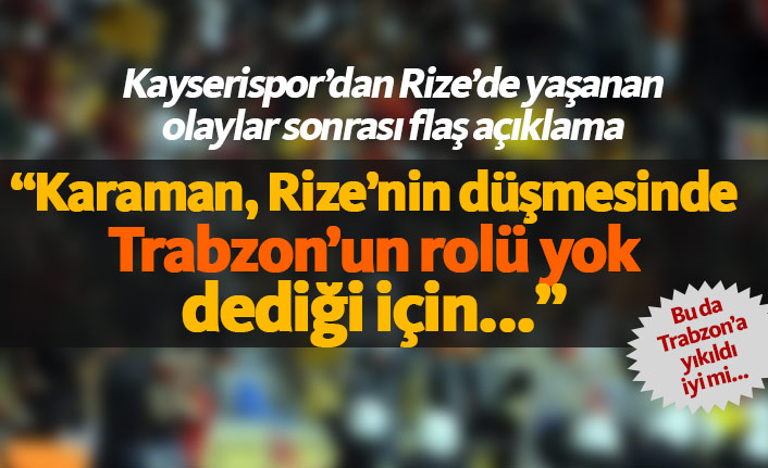 Rizespor'dan hayrete düşüren Trabzonspor çıkışı!