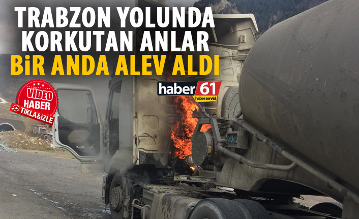 Trabzon yolunda korkutan yangın! Bir anda alev aldı!