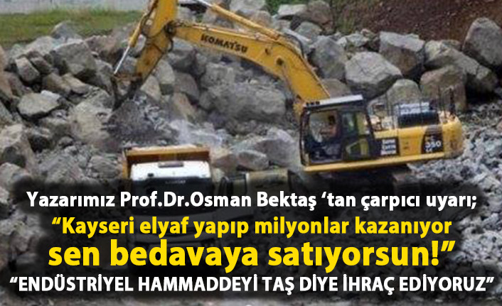 Yazarımız Prof.Dr.Osman Bektaş ‘tan çarpıcı uyarı; Bedavaya satıyorsun!