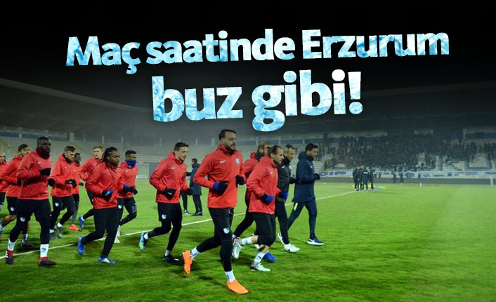 Erzurum Trabzon maçında hava 1 derece