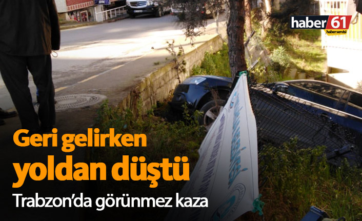 Trabzon Ortahisar’da Kadın Sürücünün Kullandığı Araç Kaldırımdan Düştü