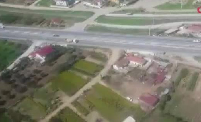 Trafik kurallarına uymayanları havadan tespit ettiler