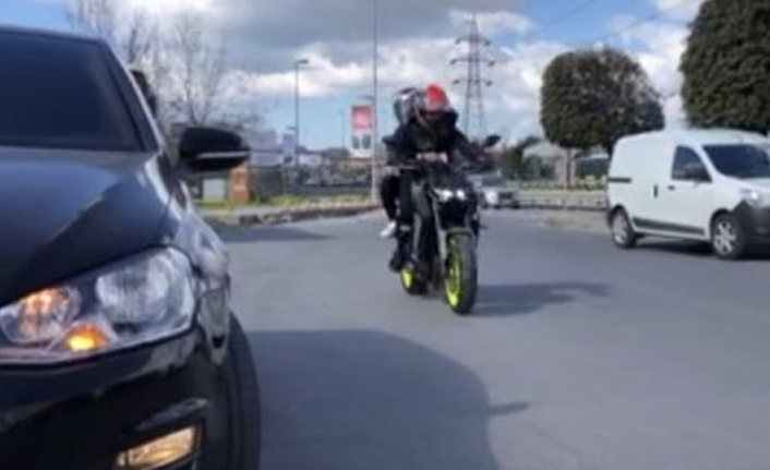 Motosikletli maganda dehşet saçtı!