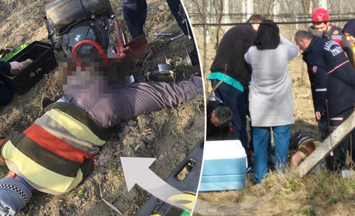 Bahçede çalışırken ayağını...