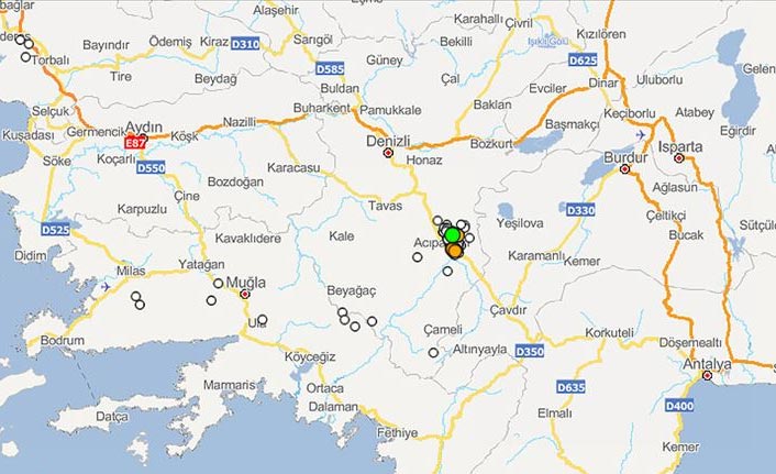 Denizli'de 4,3 büyüklüğünde deprem