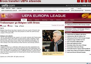Broos transferi UEFA sitesinde