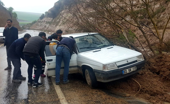 Yola düşen ağaç kazaya sebep oldu