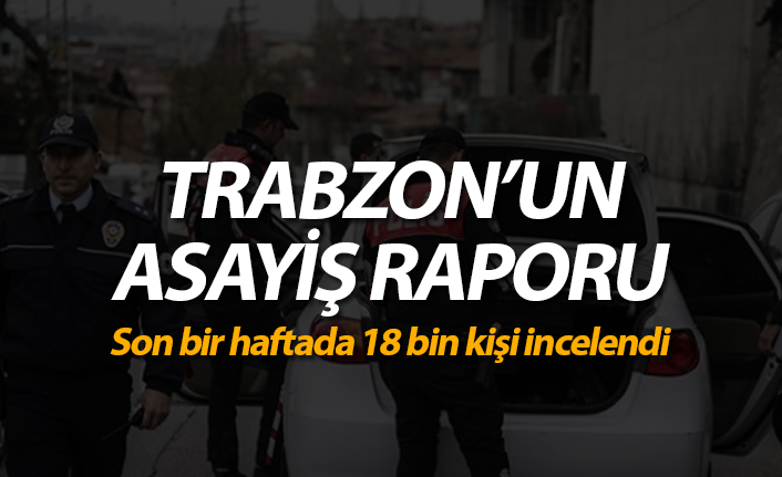 Trabzon'da asayiş raporu -  Son bir haftada 18 bin kişi incelendi