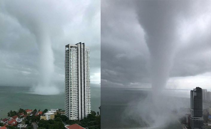 Malezya’ daki dev hortum yürekleri ağza getirdi