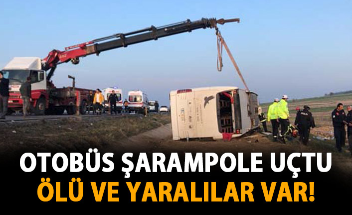 Denizli'nin Çardak ilçesinde yolcu otobüsü devrilfii! Ölü ve yaralılar var