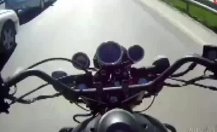 Kask kamerası saniye saniye kaydetti! Aniden...