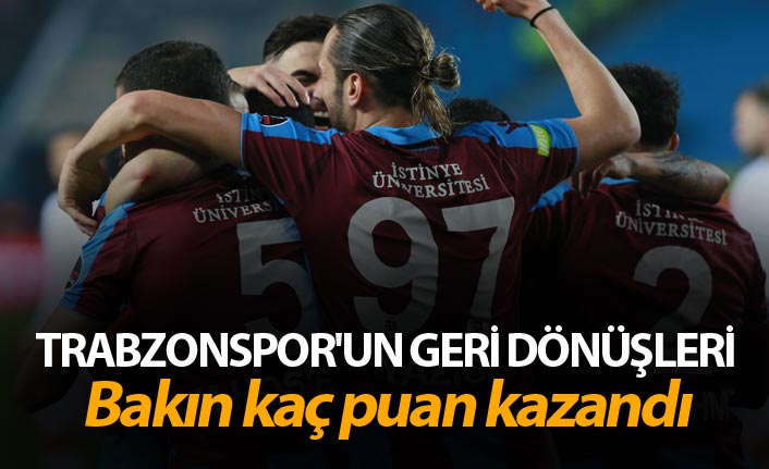 Trabzonspor'un geri dönüşleri - Bakın kaç puan kazandı
