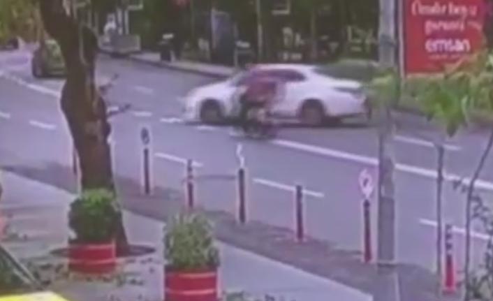 Motosiklet sürücüsü ölümden döndü