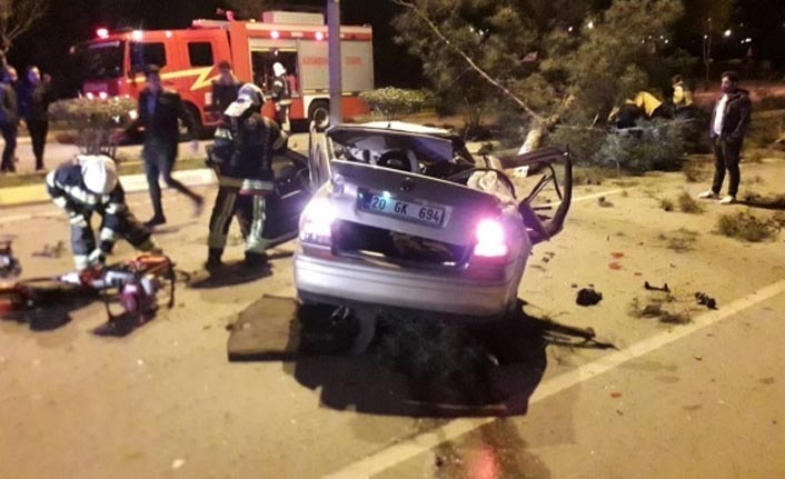 Takla atan otomobil ağaçları devirdi: 2 ölü, 1 yaralı