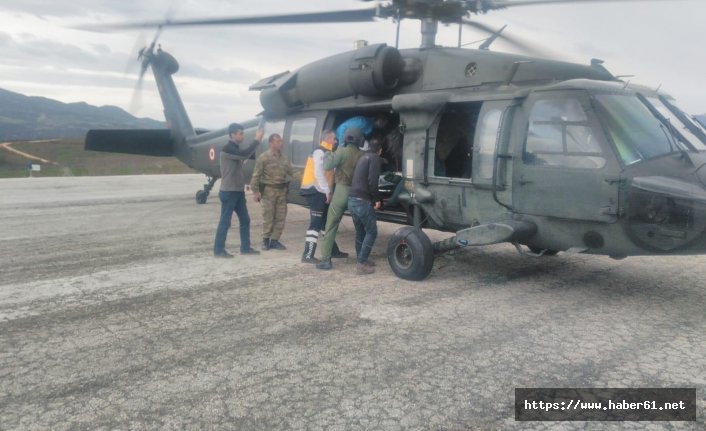 9 aylık bebeğin imdadına askeri helikopter yetişti