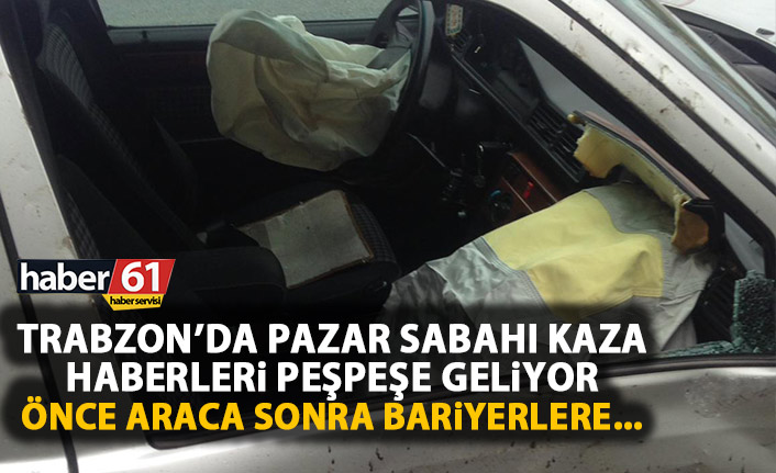 Önce polis arabasına sonra bariyerlere! Trabzon’da feci kaza!