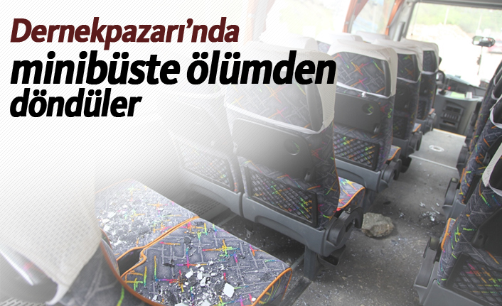 Dernekpazarı'nda minibüste ölümden döndüler