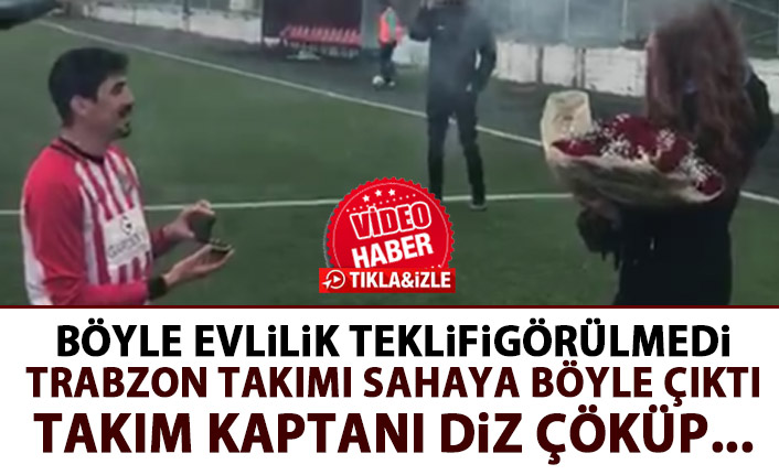 Takım sahaya evlilik teklifi pankartıyla çıktı