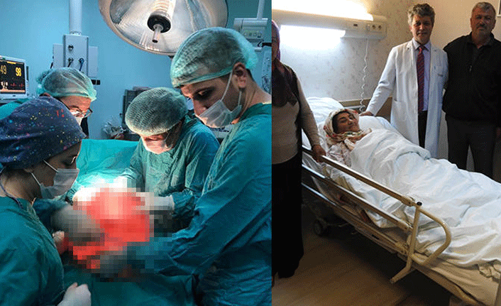 Karnından 13 kilogram...