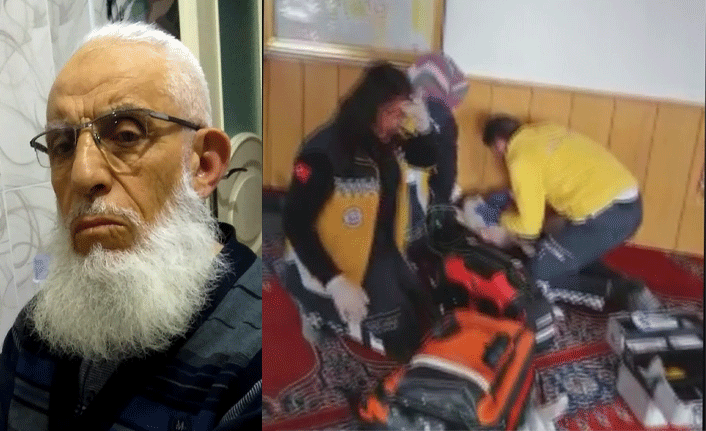 Ölüme camide yakalandı