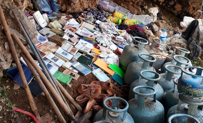 Teröristlerin kullandığı mağara imha edildi