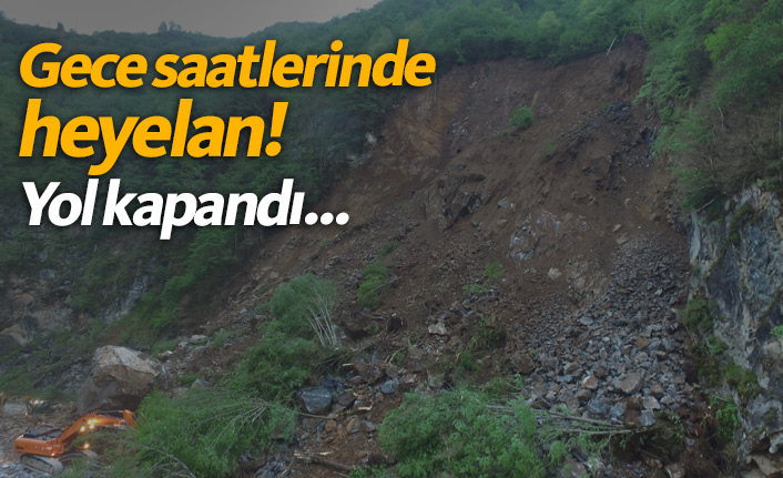 Giresun'da heyelan! Yol kapandı...