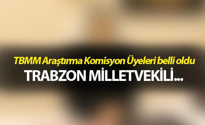 TBMM Araştırma komisyon üyeleri belli oldu - Trabzon Milletvekili...