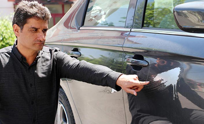 Aracını bu halde görünce şoke oldu!