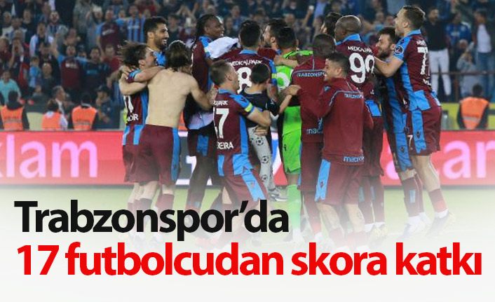 Trabzonspor'da 17 futbolcudan skora katkı
