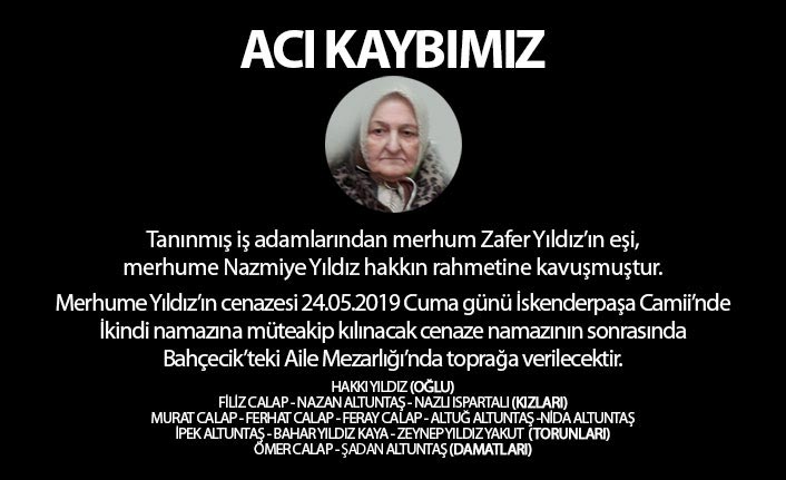 Yıldız ailesinin acı günü