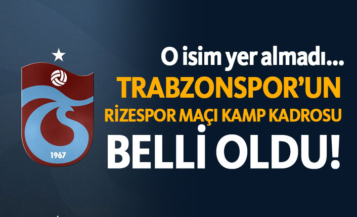 Trabzonspor’un Rizespor Maçı Kamp Kadrosu Açıklandı