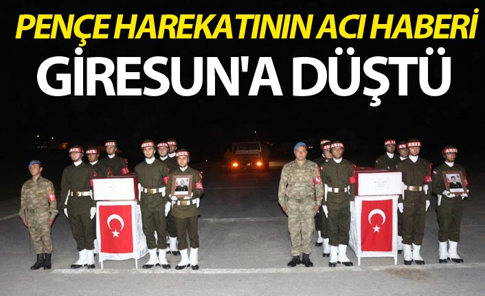 Pençe Harekatının acı haberi Giresun'a düştü