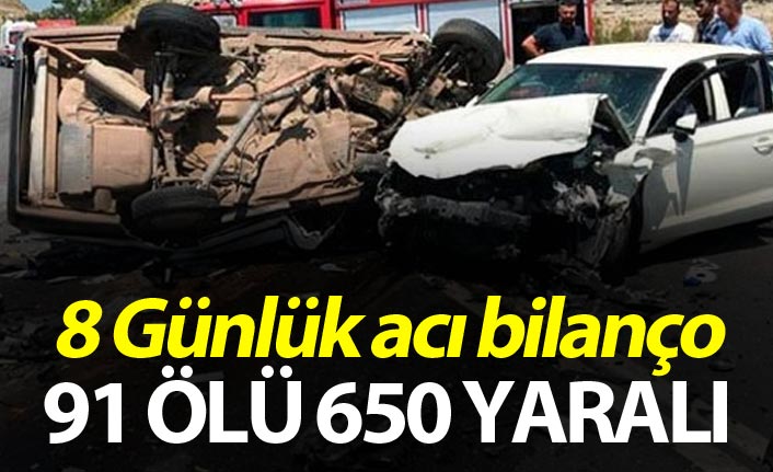 8 Günlük acı bilanço - 91 Ölü 650 yaralı