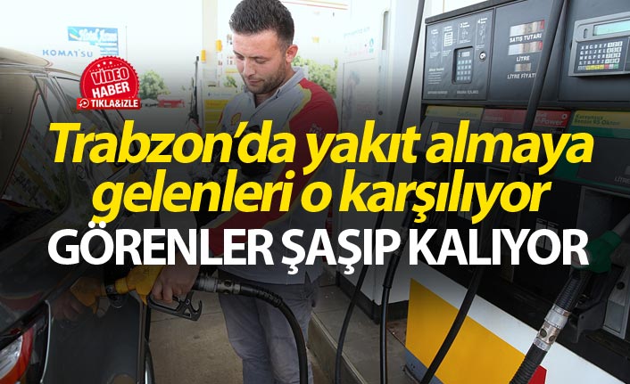 Trabzon'da yakıt almaya gelenleri merinos karşılıyor