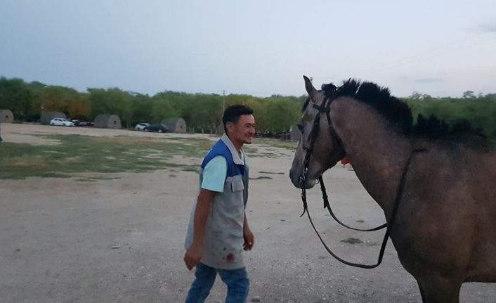 Evcilleştirdiği Yılkı Atı ile arkadaş oldu
