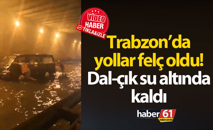 Trabzon'da yağmur yolları felç etti. 17.06.2019