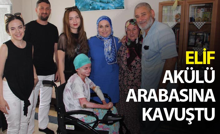 Kelebek Hastası Elif Akülü arabasına kavuştu